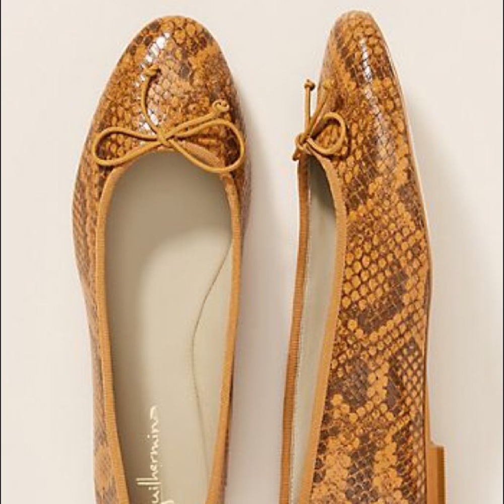 Guilhermina Mirabelle Ballet Flats Honey 7 NEW